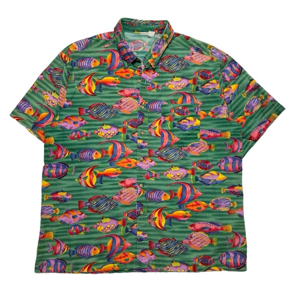 Vintage 90’s Tropical Button Down - Picture 1 of 4